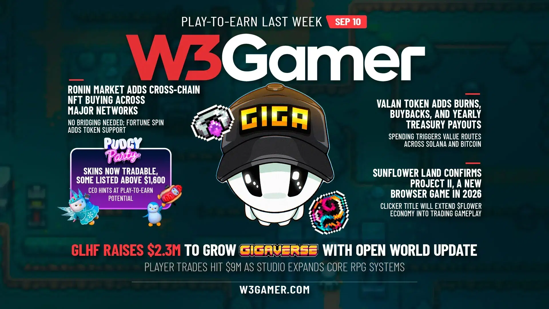 Play-To-Earn Weekly Recap: Gigaverse Funding, Pudgy Skins Go Live, And Valannia’s Token Reveal