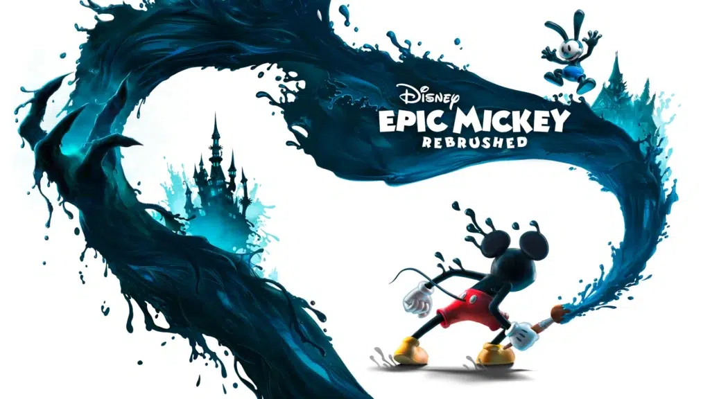Disney Epic Mickey Rebrushed Ps Plus Platformer With Mickey Using Paint Brush In Wasteland